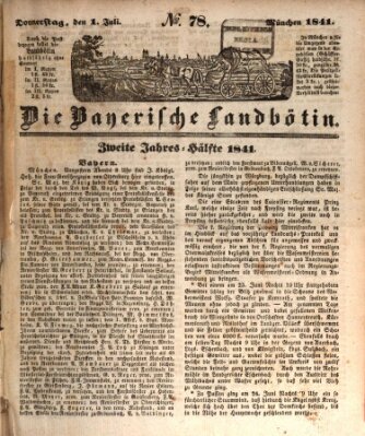 Bayerische Landbötin Donnerstag 1. Juli 1841