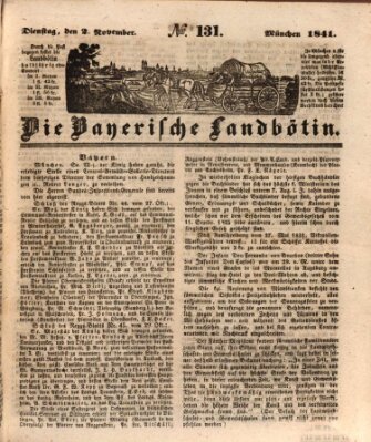Bayerische Landbötin Dienstag 2. November 1841