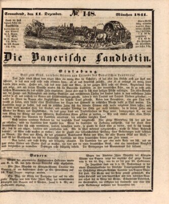 Bayerische Landbötin Samstag 11. Dezember 1841