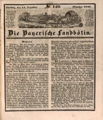Bayerische Landbötin Dienstag 14. Dezember 1841