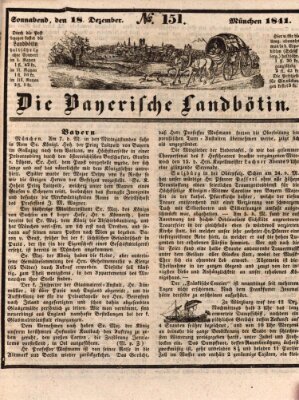 Bayerische Landbötin Samstag 18. Dezember 1841
