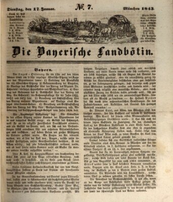 Bayerische Landbötin Dienstag 17. Januar 1843