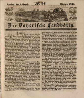 Bayerische Landbötin Dienstag 8. August 1843