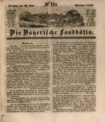 Bayerische Landbötin Dienstag 26. September 1843