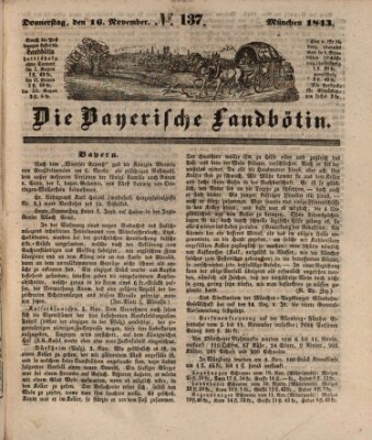 Bayerische Landbötin Donnerstag 16. November 1843