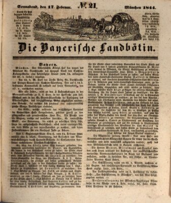 Bayerische Landbötin Samstag 17. Februar 1844