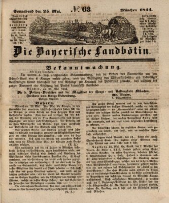 Bayerische Landbötin Samstag 25. Mai 1844