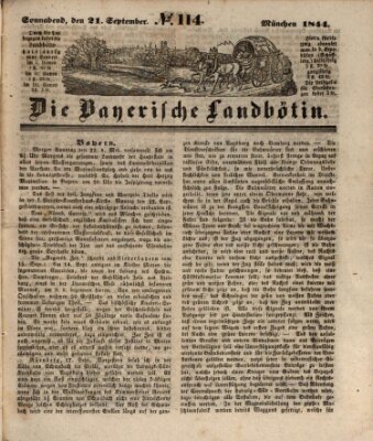 Bayerische Landbötin Samstag 21. September 1844