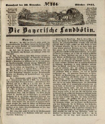 Bayerische Landbötin Samstag 30. November 1844