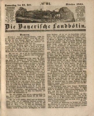 Bayerische Landbötin Donnerstag 31. Juli 1845