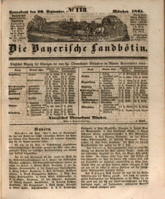 Bayerische Landbötin Samstag 20. September 1845