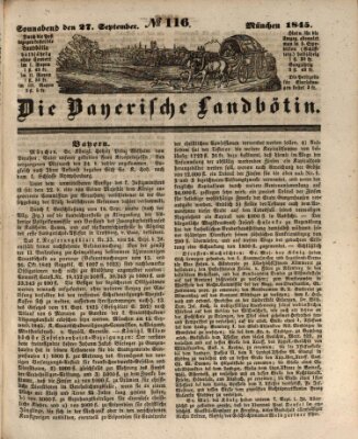 Bayerische Landbötin Samstag 27. September 1845
