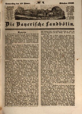 Bayerische Landbötin Donnerstag 15. Januar 1846