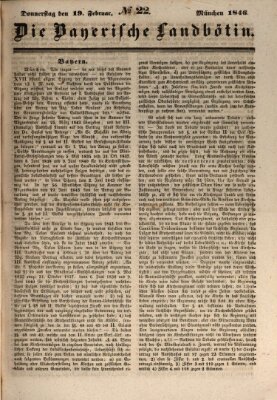 Bayerische Landbötin Donnerstag 19. Februar 1846