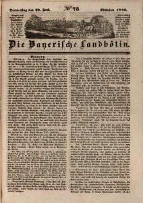 Bayerische Landbötin Donnerstag 18. Juni 1846