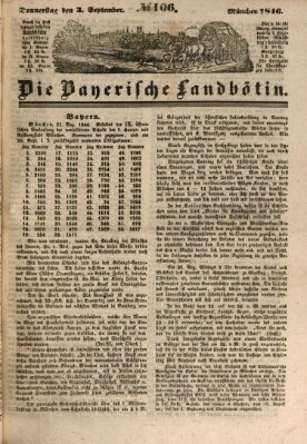 Bayerische Landbötin Donnerstag 3. September 1846