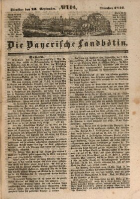 Bayerische Landbötin Dienstag 22. September 1846