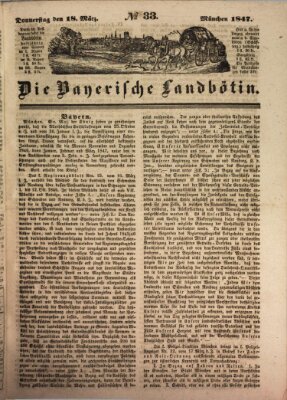 Bayerische Landbötin Donnerstag 18. März 1847