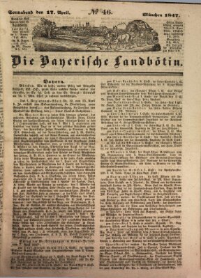 Bayerische Landbötin Samstag 17. April 1847