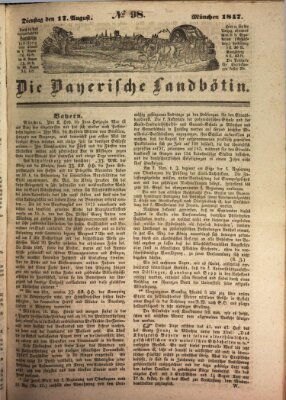 Bayerische Landbötin Dienstag 17. August 1847