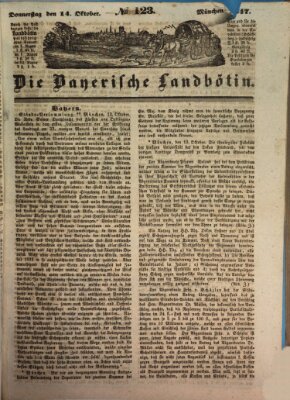 Bayerische Landbötin Donnerstag 14. Oktober 1847