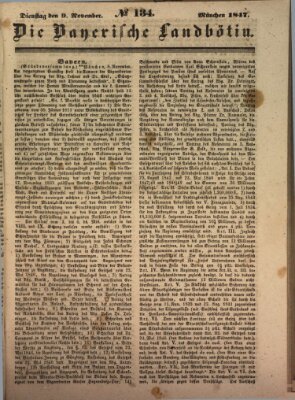 Bayerische Landbötin Dienstag 9. November 1847