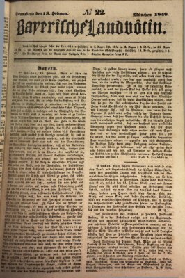 Bayerische Landbötin Samstag 19. Februar 1848