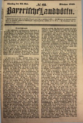 Bayerische Landbötin Dienstag 23. Mai 1848