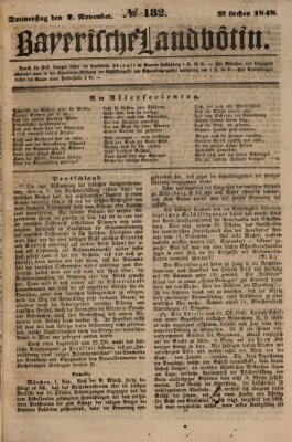 Bayerische Landbötin Donnerstag 2. November 1848