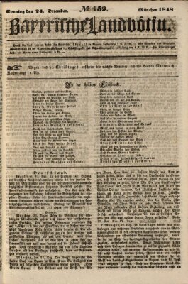 Bayerische Landbötin Sonntag 24. Dezember 1848