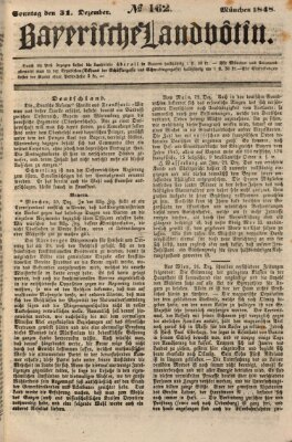 Bayerische Landbötin Sonntag 31. Dezember 1848