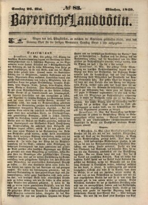 Bayerische Landbötin Samstag 26. Mai 1849