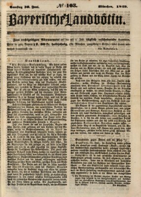 Bayerische Landbötin Samstag 30. Juni 1849
