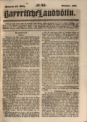 Bayerische Landbötin Mittwoch 27. März 1850