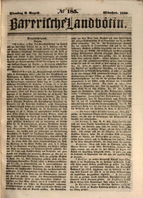 Bayerische Landbötin Dienstag 6. August 1850