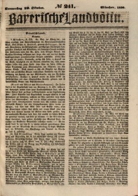 Bayerische Landbötin Donnerstag 10. Oktober 1850