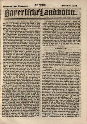 Bayerische Landbötin Mittwoch 20. November 1850