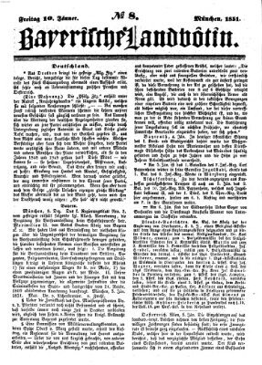 Bayerische Landbötin Freitag 10. Januar 1851