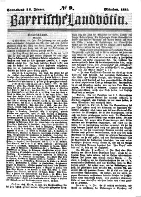 Bayerische Landbötin Samstag 11. Januar 1851