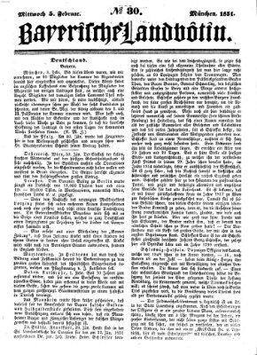 Bayerische Landbötin Mittwoch 5. Februar 1851