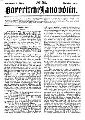 Bayerische Landbötin Mittwoch 5. März 1851