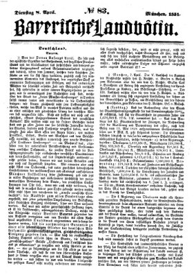 Bayerische Landbötin Dienstag 8. April 1851