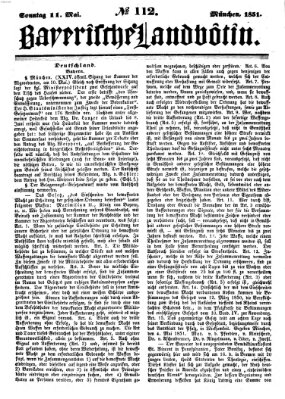 Bayerische Landbötin Sonntag 11. Mai 1851