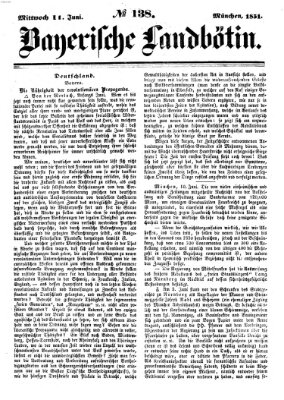 Bayerische Landbötin Mittwoch 11. Juni 1851