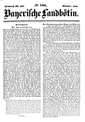 Bayerische Landbötin Mittwoch 30. Juli 1851