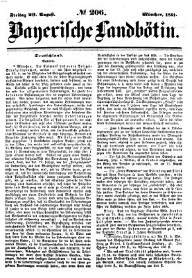 Bayerische Landbötin Freitag 29. August 1851