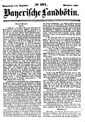 Bayerische Landbötin Samstag 13. Dezember 1851
