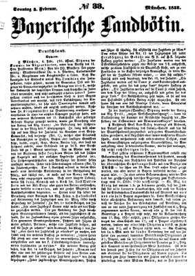 Bayerische Landbötin Sonntag 8. Februar 1852