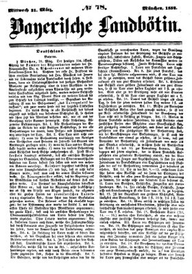 Bayerische Landbötin Mittwoch 31. März 1852