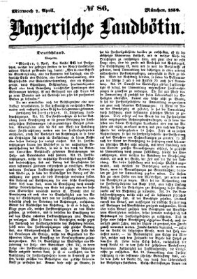 Bayerische Landbötin Mittwoch 7. April 1852